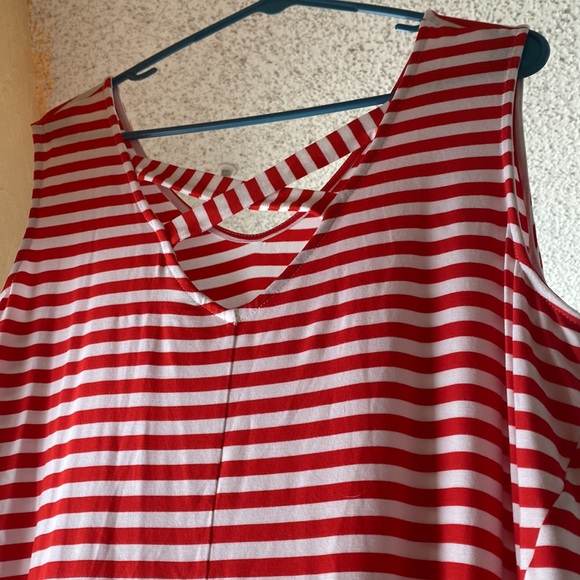 Style & Co red and white striped tank dress sz 1x - Picture 3 of 9